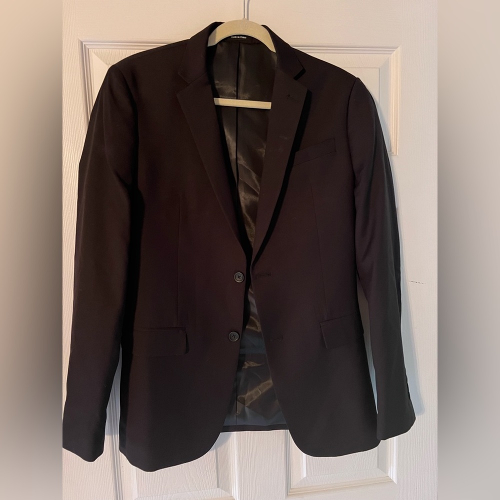 Young Men’s Large Suit Coat Sport Coat Extreme Slim Fit Black 38s